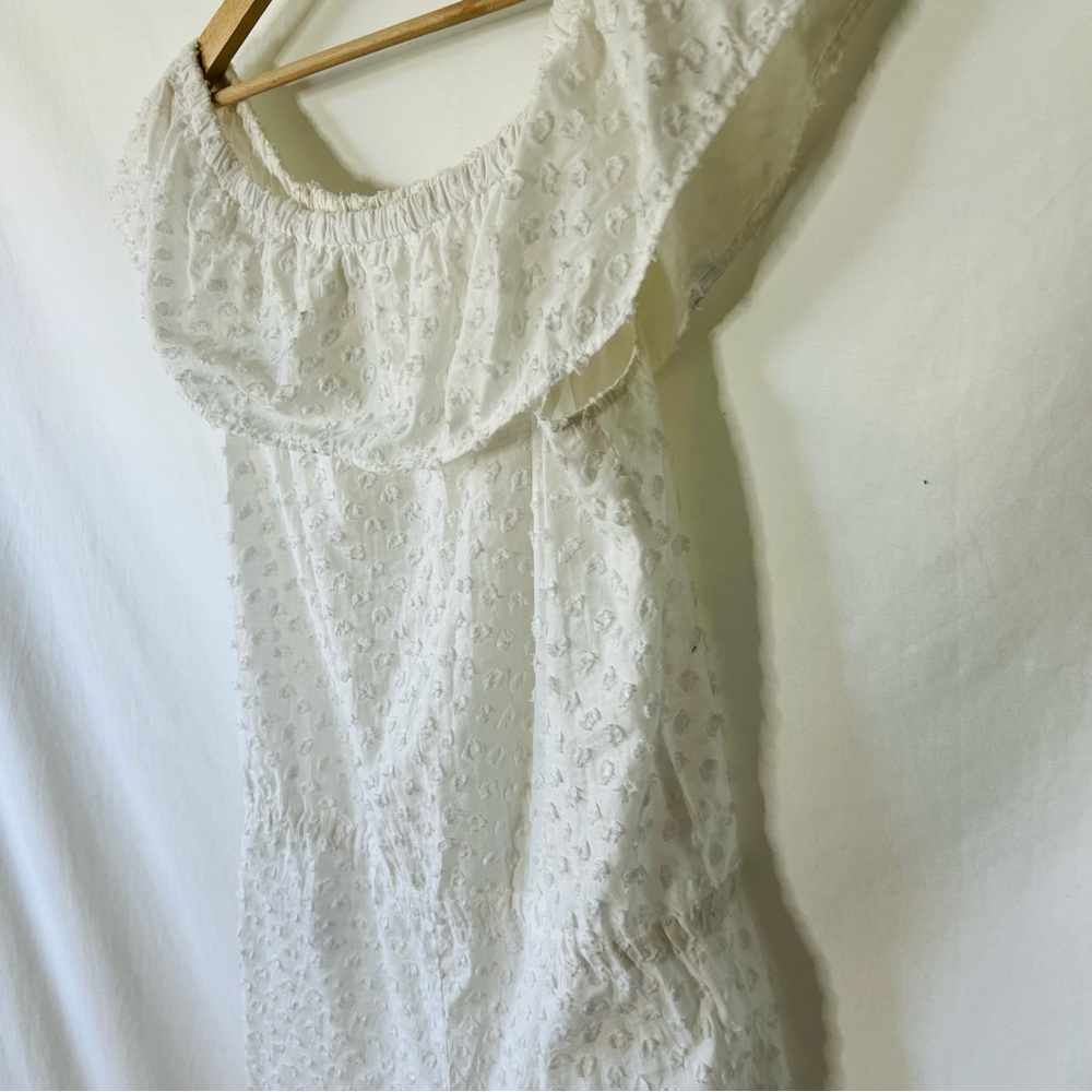 Madewell Cotton White Off Shoulder Swiss Dot Romper - Picture 6 of 12